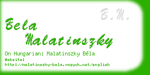 bela malatinszky business card
