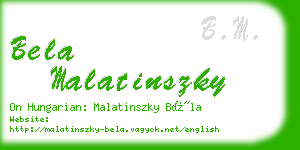 bela malatinszky business card